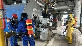 白雪皚皚，迎風戰(zhàn)雪---公司開展導熱油爐天然氣泄漏著火事故專項應急演練